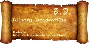 Bilszky Dezideráta névjegykártya